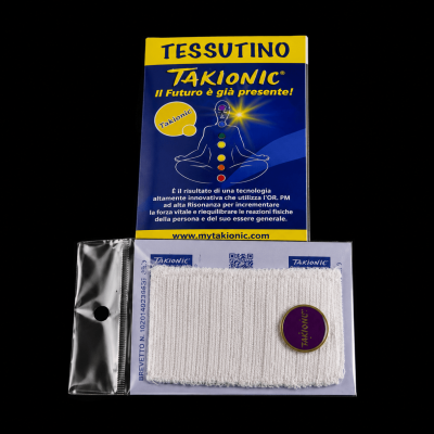 7 Chakra Kit Takionic Originale con sette tessuti energetici e tecnologia tachionica permanente per l'armonizzazione dei chakra e il benessere energetico.